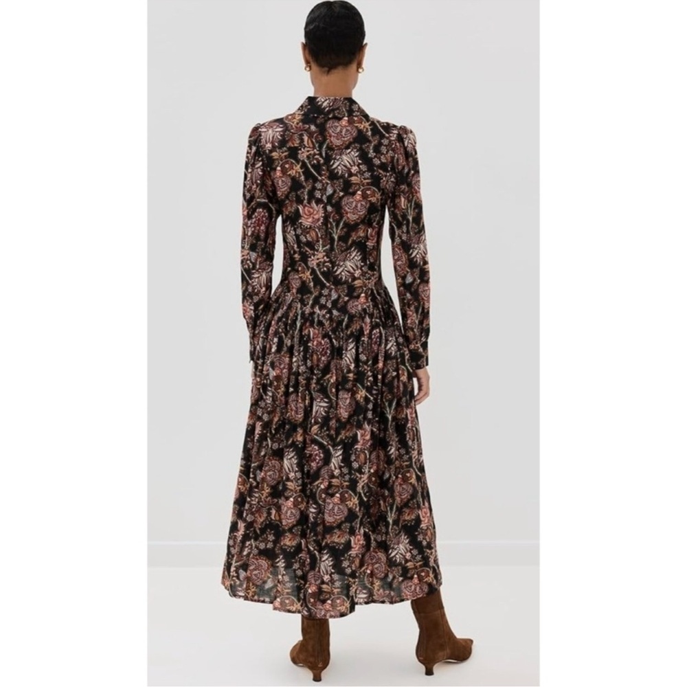 NWOT Ulla Johnson Celia Button Down Wool Blend Dress In Viola Floral Print Sz 2 - Picture 5 of 12